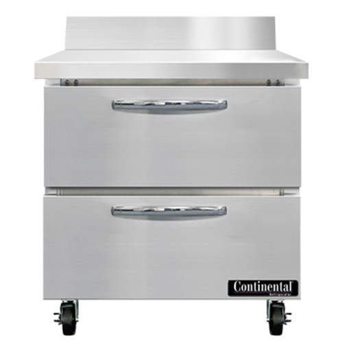 Continental Refrigerator SW32NBS-D 32" W One-Section Two Drawer Work Top Refrigerator