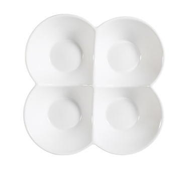 CAC China FWD-10 Bone White Porcelain Floral Shape Accessories Flower Dish (1 Dozen)