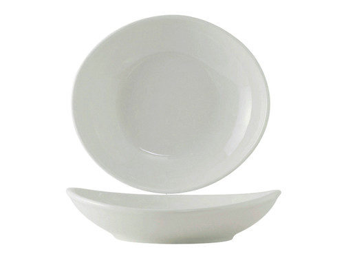 Tuxton BPB-280J 30 Oz. Porcelain Porcelain White Oval / Oblong Bowl (1 Dozen)