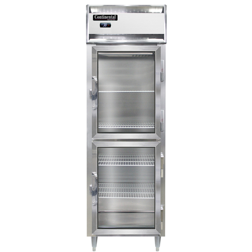 Continental Refrigerator D1RNSSGDHD 26" W One-Section Glass Door Reach-In Designer Line Refrigerator