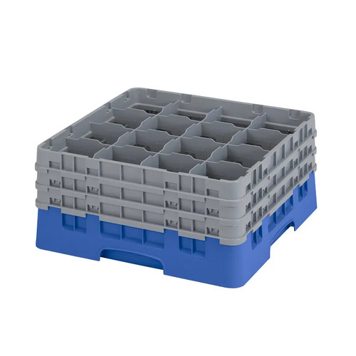 Cambro 16S738168 Camrack Glass Rack With (3) Soft Gray Extenders - 3 Cases