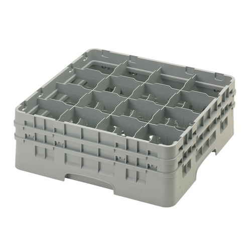 Cambro 16S534151 Camrack Glass Rack With (2) Soft Gray Extenders - 4 Cases