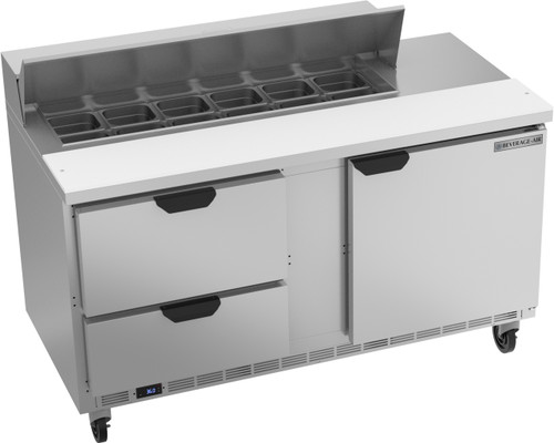 Beverage Air SPED60HC-12-2 60" W Two-Section One Door Sandwich Top Refrigerated Counter