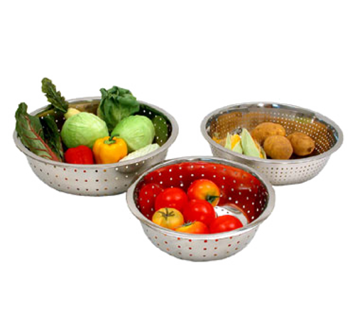 Town 31711/DZ 11" Dia. Stainless Steel Chinese Style Colander - 1 Dozen