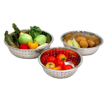 Town 31711/DZ 11" Dia. Stainless Steel Chinese Style Colander - 1 Dozen
