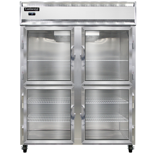 Continental Refrigerator 2FENGDHD 57" W Two-Section Glass Door Reach-In Extra-Wide Freezer - 115 Volts