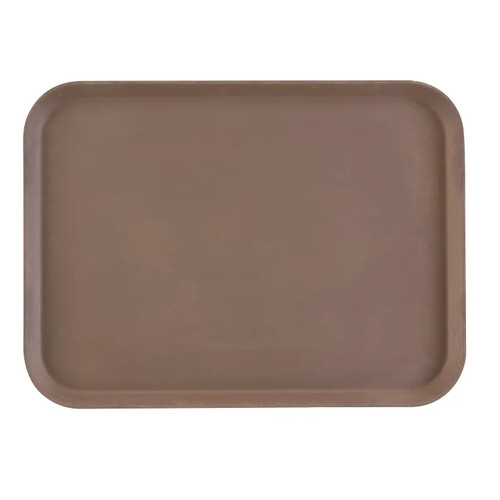 Cambro 1520CT138 15" x 20.25" Fiberglass Tavern Tan Rectangular Camtread Serving Tray - 12/Case