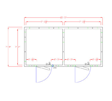 American Panel 8X16-O 185" W x 90" H Outdoor Acrylume Floor or Floorless Walk-In Combination Freezer/Cooler