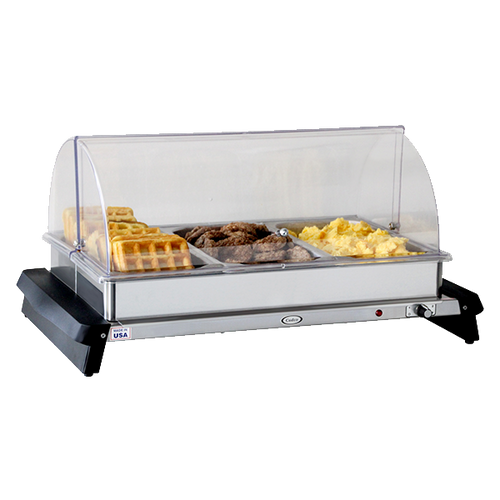 Cadco WTBS-3RT 26" 3 Pan Triple Buffet Server Countertop - 120 Volts