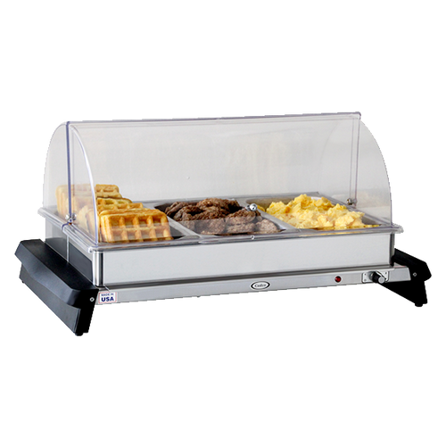 Cadco WTBS-3RT 26" 3 Pan Triple Buffet Server Countertop - 120 Volts