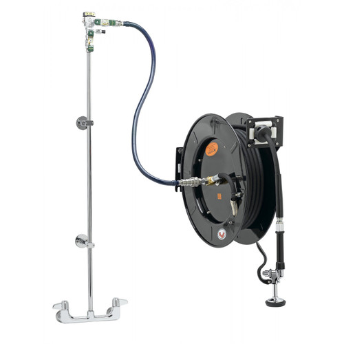 T&S Brass 5HR-242-01XE1 Equip Hose Reel Assembly open dual temperature 3/8"