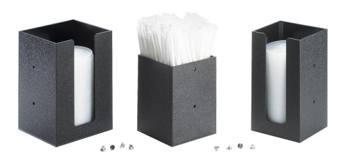 Cal-Mil 298-13 Black 4-1/2"W x 4-1/2"D x 8"H Classic Napkin/Lid/Cup Organizer