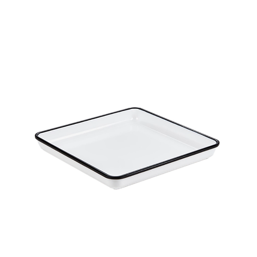 American Metalcraft MRSW9 Plastic White Square Endurance Platter