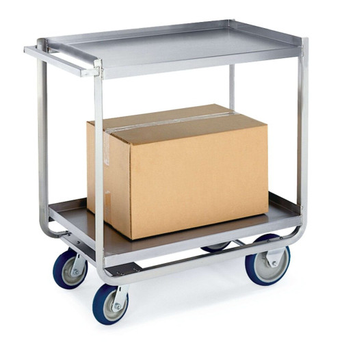 Lakeside PB1500 PrisonBilt 36.5" W Stainless Steel Solid 2 Shelves Correctional Utility Cart