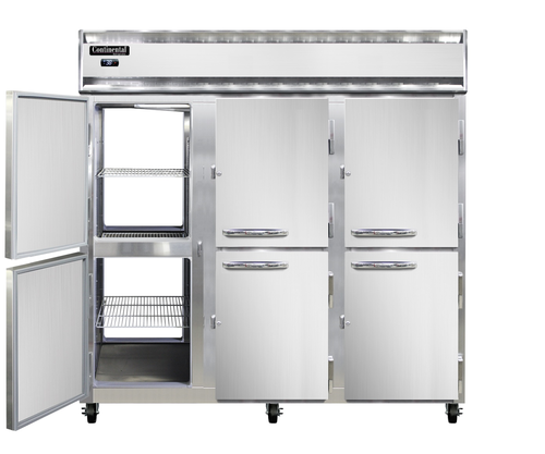 Continental Refrigerator 3R-SA-PT-HD 78"W Three-Section Solid Door Refrigerator