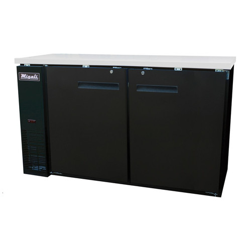 Migali C-BB60-HC 60.8"W Two-Section Solid Door Refrigerated Back Bar Cabinet