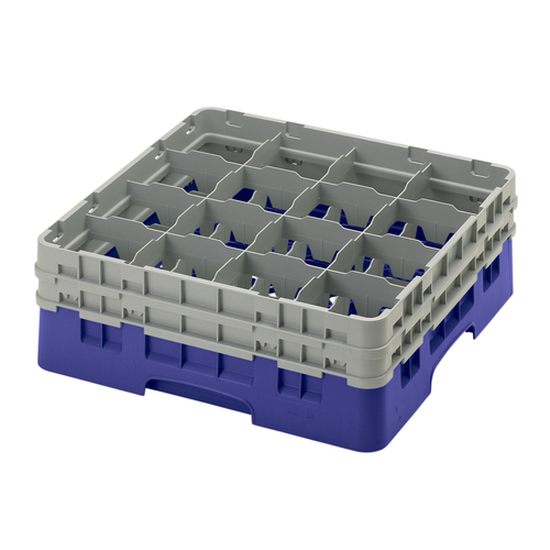 Cambro 16S534186 Camrack Glass Rack With (2) Soft Gray Extenders - 4 Cases
