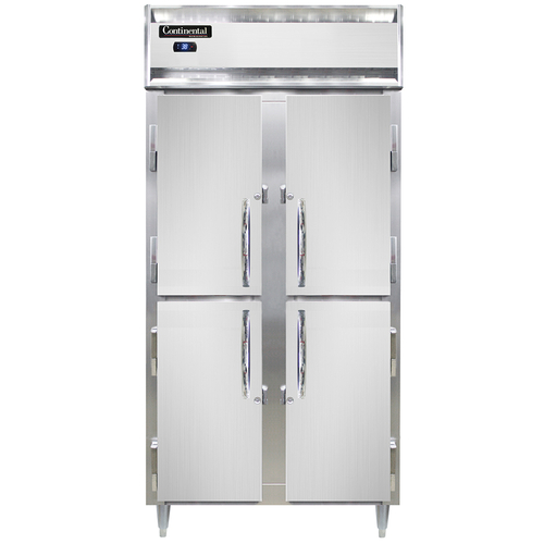 Continental Refrigerator D2RSESNSAHD 36.25" W Two-Section Stainless Steel Door Reach-In Designer Slim Line Refrigerator