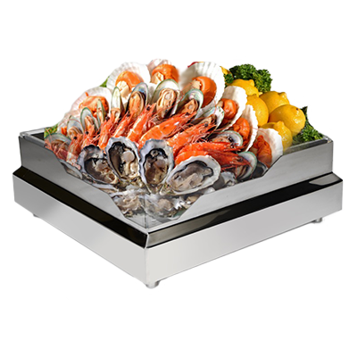 Eastern Tabletop RB2323 Square Stainless Steel Seafood/Raw Bar 20 3/4"L x 20 3/4"W x 5"H
