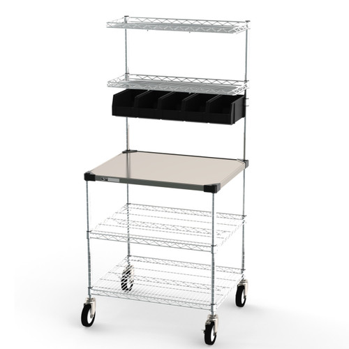 Metro CR2430DSS Delivery Staging / Drive-Thru Station with Stainless Steel Shelving 31 3/4" x 27 3/4" x 65 3/4"