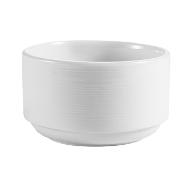 CAC China HMY-48 12 Oz. Super White Porcelain Round Harmony Bouillon Cup (3 Dozen Per Case)