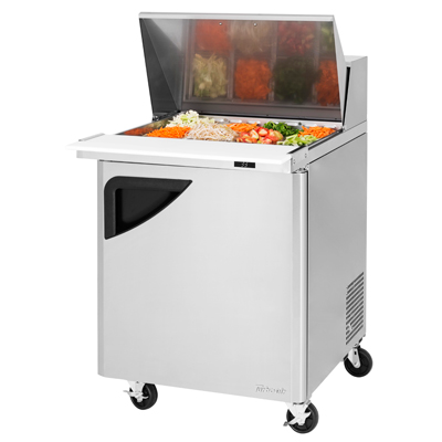 Turbo Air TST-28SD-12-N 27.5" W One-Section One Door Super Deluxe Sandwich/Salad Mega Top Unit