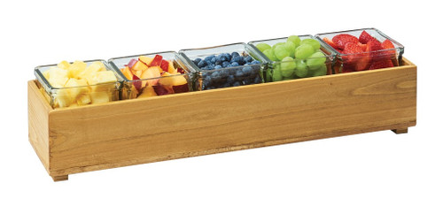 Cal-Mil 3682-205-99 Rectangular Madera Stacking Box 20"W x 5"D x 3-1/4"H