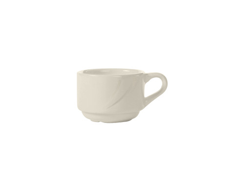 Tuxton ASU-081 2-1/2" 3 Oz. Ceramic Pearl White A.D. Cup (3 Dozen Per Case)