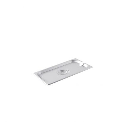 CAC China SPCN-2T Stainless Steel 0.67 Size Notched Flat Steam Pan Cover (24 Each Per Case)