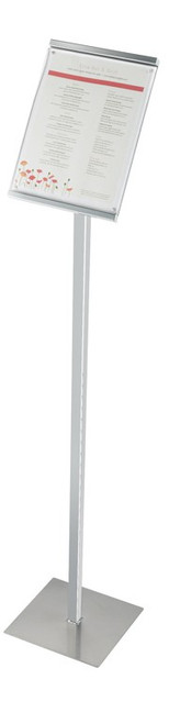 Cal-Mil 1153-46-74 8.5" W x 46" H x 11" D Silver Freestanding One By One Sign Stand