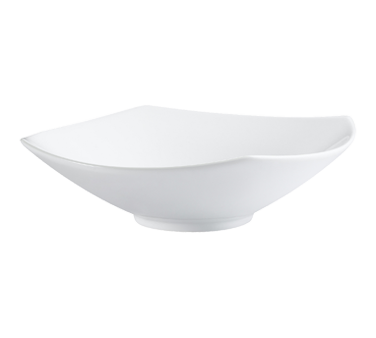 CAC China MX-W15 1.25 Qt. Super White Porcelain Square Catering Collection Bowl (8 Each Per Case)
