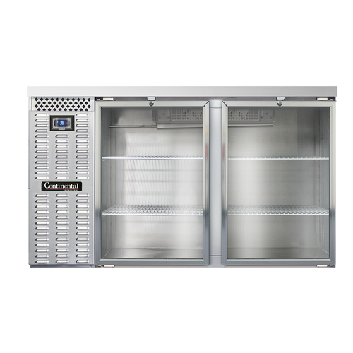Continental Refrigerator BB59SNSSGD 59"W Glass Door Refrigerated Back Bar Cooler