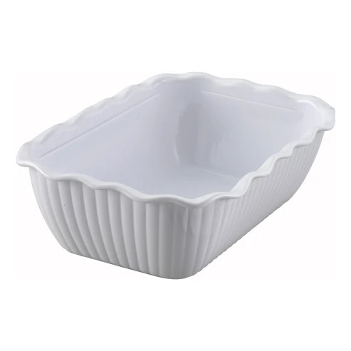 Winco CRK-10W 10"W White Rectangle Deli Crock