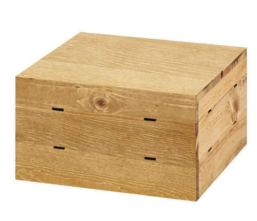 Cal-Mil 3628-7-99 12"W x 12"D x 7"H Square Wood Madera Crate Riser