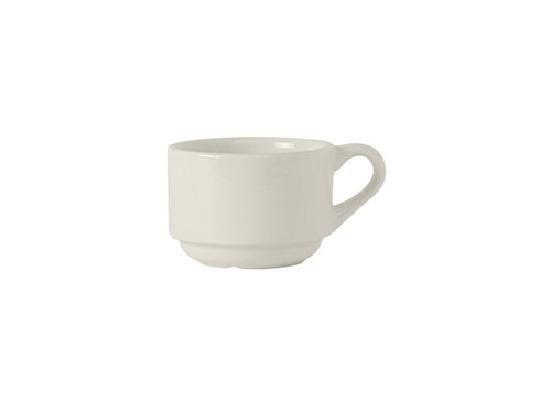 Tuxton AMU-083 3-1/4" Ceramic Pearl White Cup (3 Dozen Per Case)