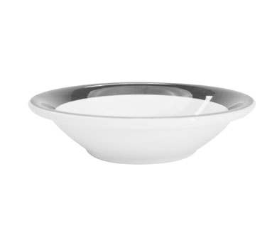 CAC China R-11-BLK 4.75 Oz. Black Ceramic Round Rainbow Fruit Dish (3 Dozen Per Case)