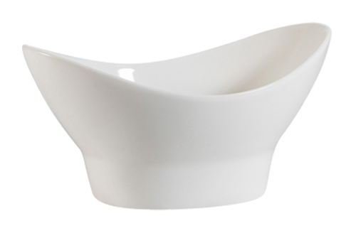 CAC China NGB-9 22 Oz. Bone White Porcelain Boat Shape Accessories Nugget Bowl (2 Dozen Per Case)