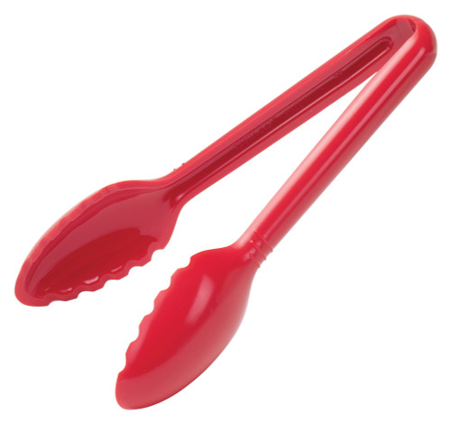 Winco CVST-6R 6" Polycarbonate Red Tongs