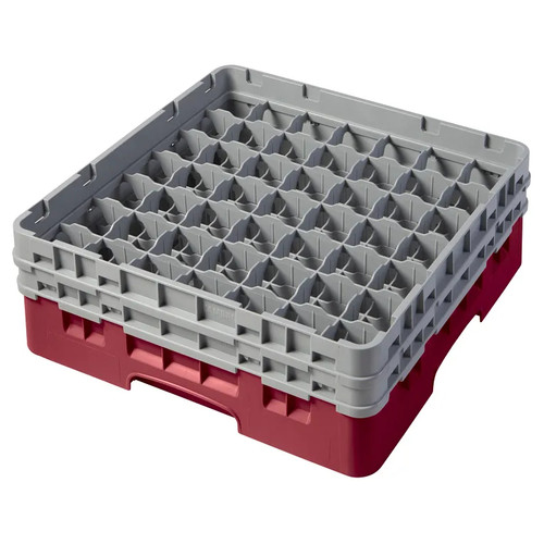 Cambro 49S434416 Camrack Glass Rack With (2) Soft Gray Extenders - 4 Cases