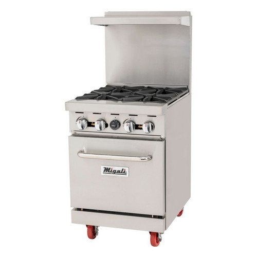 Migali C-RO4B-LP 24" Liquid Propane 4 Burners Range - 116,000 BTU