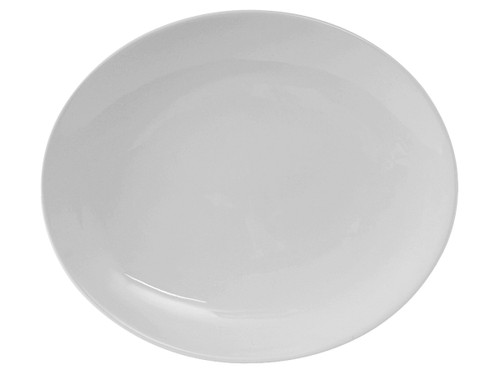 Tuxton VPH-130 Porcelain Porcelain White Oval Platter (1 Dozen)