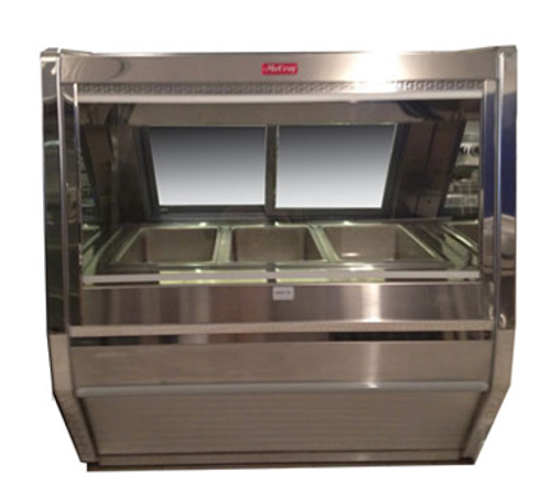 Howard McCray CHS40E-6 Hot Food Case 76-1/2"W 4 Individual Thermostatically Controlled Wells With White Exterior & Stainless Steel Interior