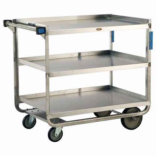 Lakeside 954 Tough Transport 48" W Stainless Steel Solid 3 Shelves Utility Cart