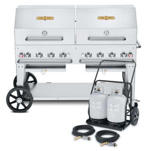 Crown Verity CV-MCC-60RDP 69" Cart Grill With Tank Cart - 129,000 BTU