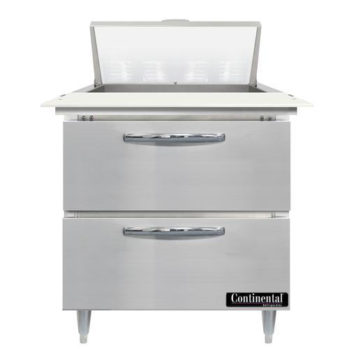Continental Refrigerator D32N8C-D 32" W One-Section Two Drawer Designer Line Sandwich Unit