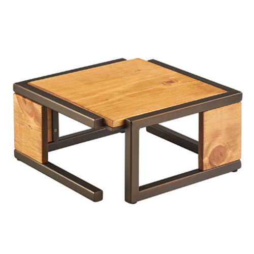 Cal-Mil 3902-6-84 12"W x 12"D x 6"H Square Bronze Wood Sierra Display Riser