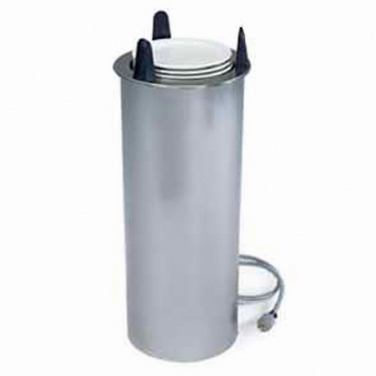 Lakeside 601225 Easy-Glide 12.25" Dia. Round Stainless Steel 1-Tube Heated Dish Dispenser - ADA Height