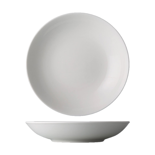 CAC China GDC-82 9.5" Dia. 26 Oz. Bone White Porcelain Round Grand Canyon Salad or Pasta Bowl (1 Dozen)