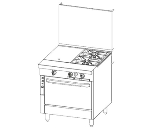 Southbend P32A-GC 32" Gas Heavy Duty Range - 125,000 BTU