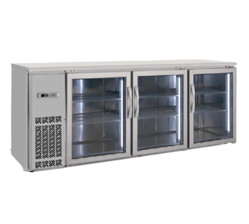 Infrico USA IMD-ERV84IIGD 85.25"W Two-Section Glass Door Back Bar Cooler